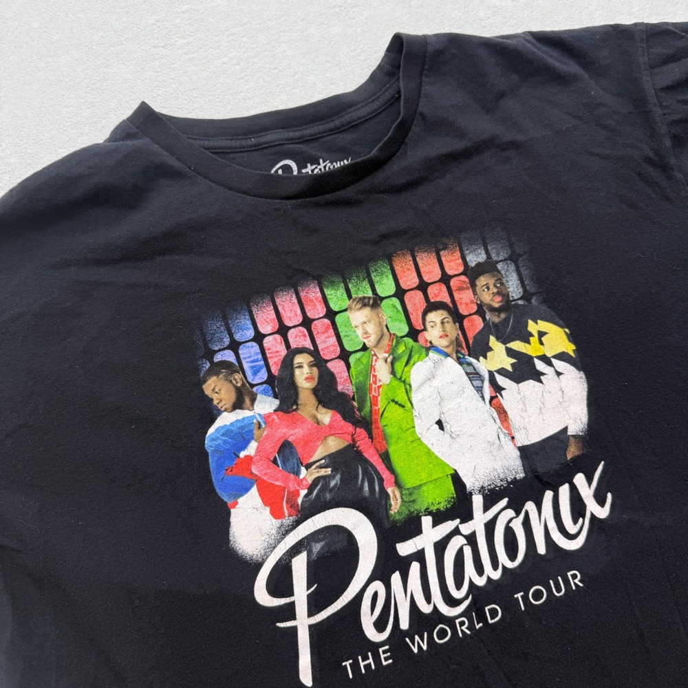 Pentatonix World Tour T-Shirt Unisex XL Black Graphic Concert Band Tee 2019